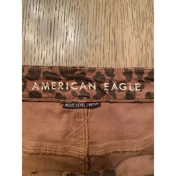 American Eagle Curvy Super Hi-Rise Brown Leopard Print Jegging Jeans Size 18 - Image 5