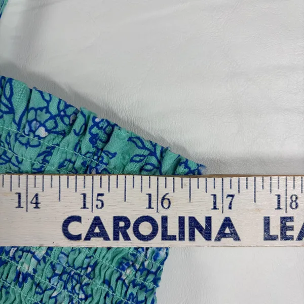 Roller Rabbit‎ Target Mint Green Floral Smocked Cami Top Adjustable Straps Large - Image 4