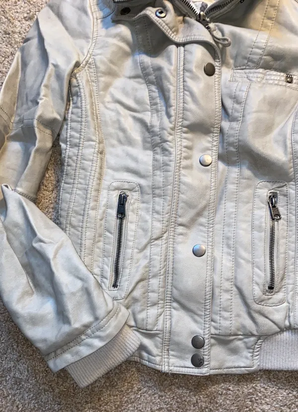 Garage Beige Leather Jacket - Image 3