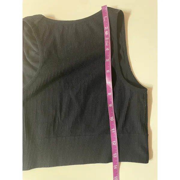 Garage Black Ribbed Cropped Tank Size S - Image 7