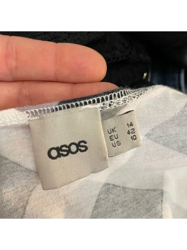 ASOS Buffalo Check Strapless Dress - Image 6