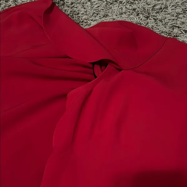 Calvin Klein Red Ruffled Midi Dress - Image 4