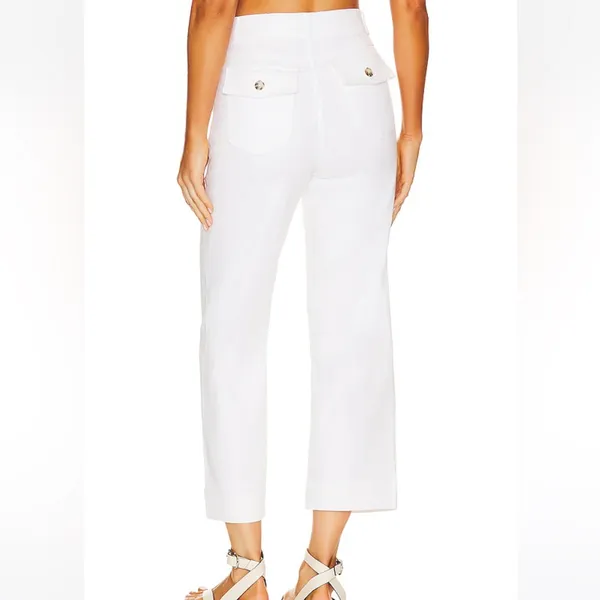 Spanx Twill Cropped Wide Leg Pants in Bright White - Image 4