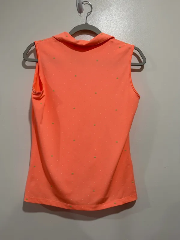 Lady Hagen Essentials Coral Sleeveless Golf Polo Top Size Small - Image 5