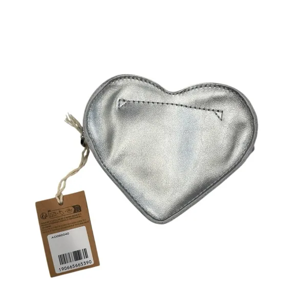 Dr. Martens Mini Silver Metallic Leather Heart Shaped Bag NWT Silver Chain Strap - Image 2