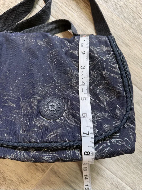 Kipling Navy Blue Kichirou Insulated Lunch Bag Crossbody with Monkey Keychain - Image 10