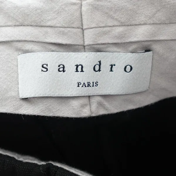 Sandro Paris Black High Waist Wide Leg Pleated Dress Pants Size IT 36 - Image 3