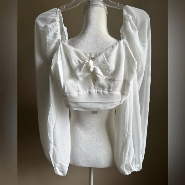 For Love & Lemon Trisha Crop Top in White NWT, $154 Retail - Image 5