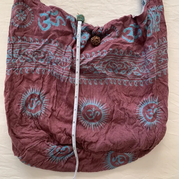 World Market Burgundy / Plum & Blue Boho Hippie Shoulder Sling Bag - Image 4