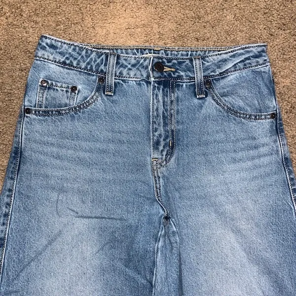 Levi's Premium‎ Baggy Dad Barrel Tapered Jean Easy Days Medium Wash Blue 25 - Image 5