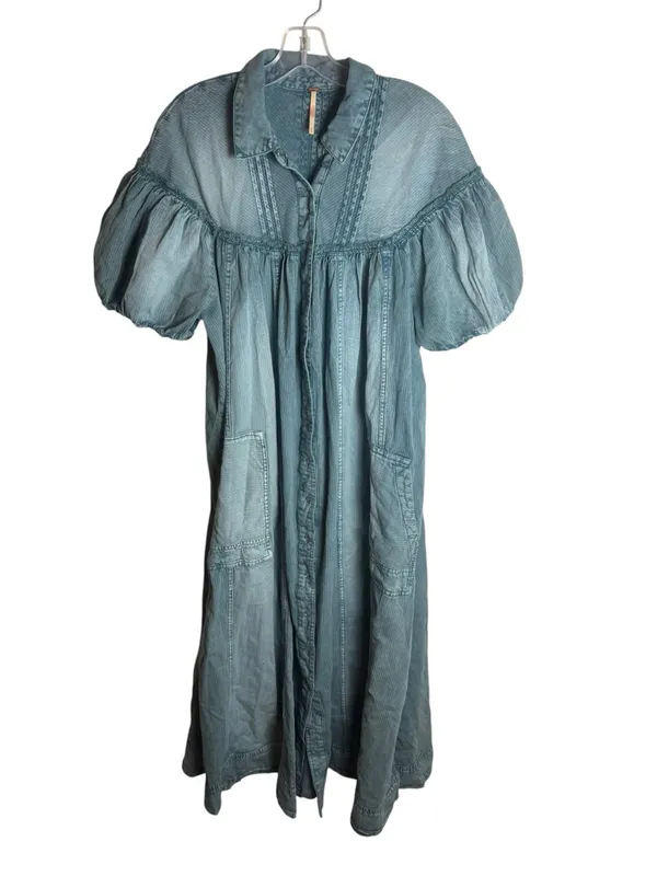 Free People On The Road Maxi Dress Overdye Atlantic Deep M - Image 4