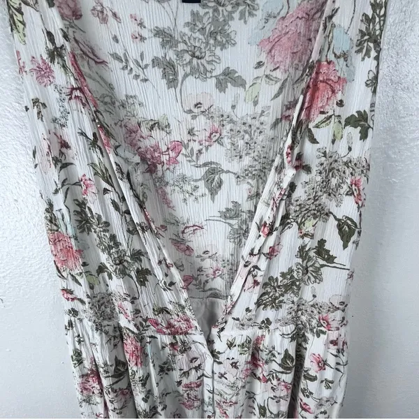 FRYE Floral Sleeveless Front Button Pleated Bodice Lined Maxi Dress Size Medium - Image 9