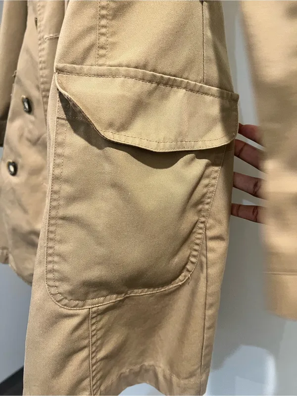 H&M Camel Double-Breasted Trench Coat - Image 5
