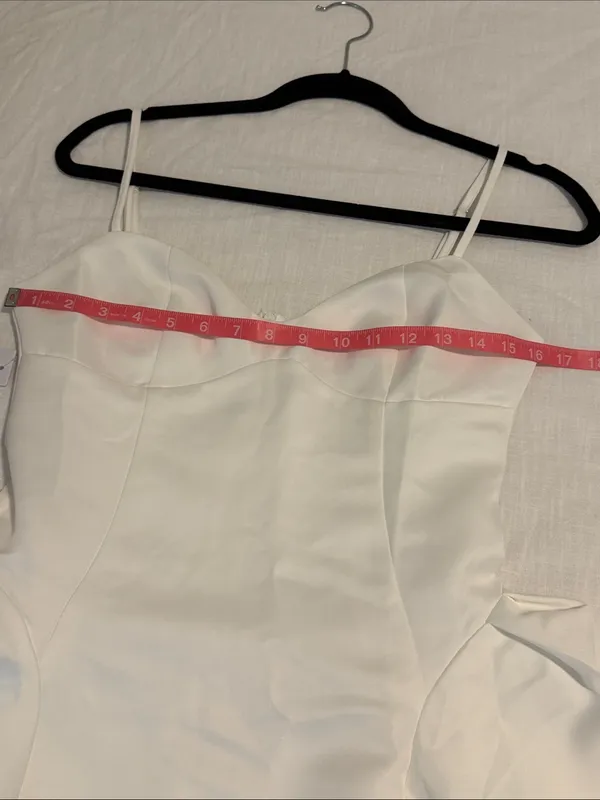 Princess Polly Alympia White Drop Waist Satin Bachelorette Mini Dress NWT - Image 12