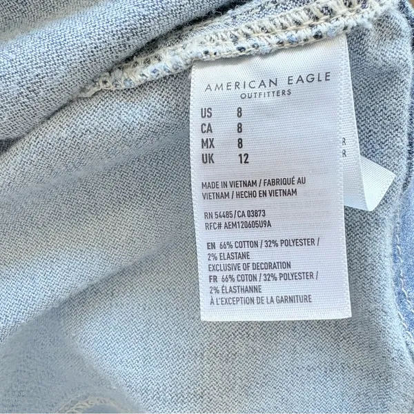 American Eagle Outfitters Light Blue Denim Overalls Dress - Image 6