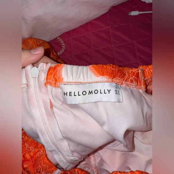 Hello Molly NWOT Orange Mini Dress Size‎ USA SMALL - Image 3