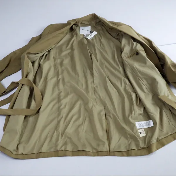 Madewell The Drapey Tie-Waist Blazer Tawny Olive Women XS‎ NWT Quiet Luxury - Image 7