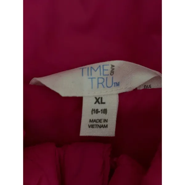 Time and Tru Women's XL Diamond Quilt Core Vest Shocking Pink Coquette NWT - Image 6