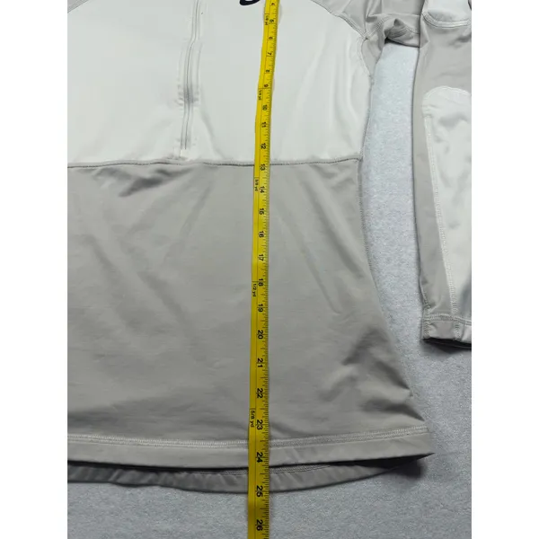 Nike Pro Dri-FIT 1/2 Zip Long Sleeve Top Womens Medium Beige Athletic - Image 6