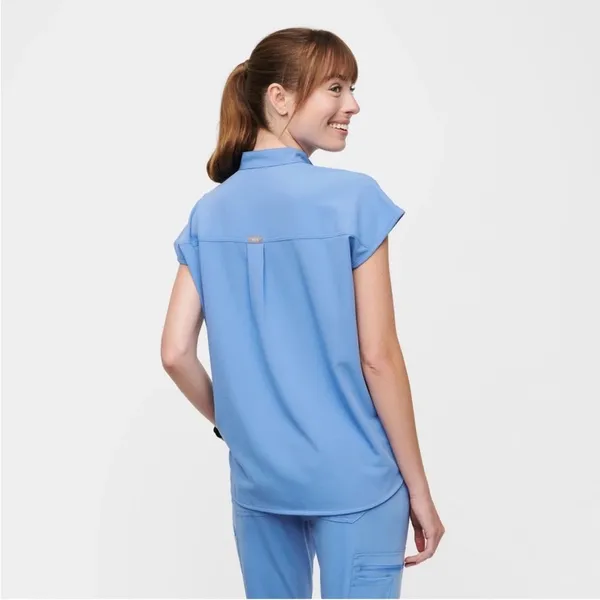 Figs Blue Rafaela Scrubs Top Small - Image 2