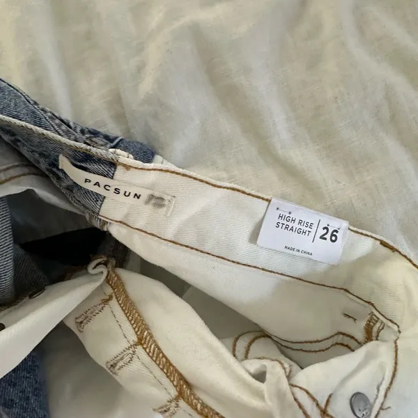 Pacsun Women’s 26 Colorblock High Rise Straight Jeans NWT - Image 7