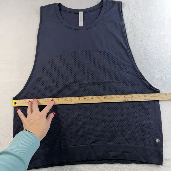 Lululemon Sz 12 Breeze By Muscle Tank Top II Midnight Navy Blue Relaxed Seamless - Image 8