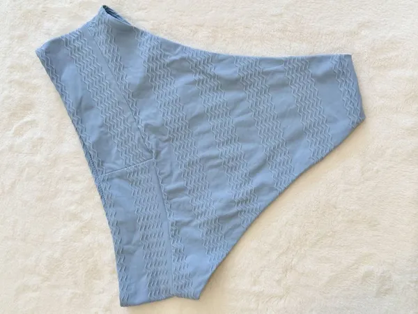 NWT Aerie Light Blue High Cut Cheeky Bikini Bottom - Size: Large - Image 3