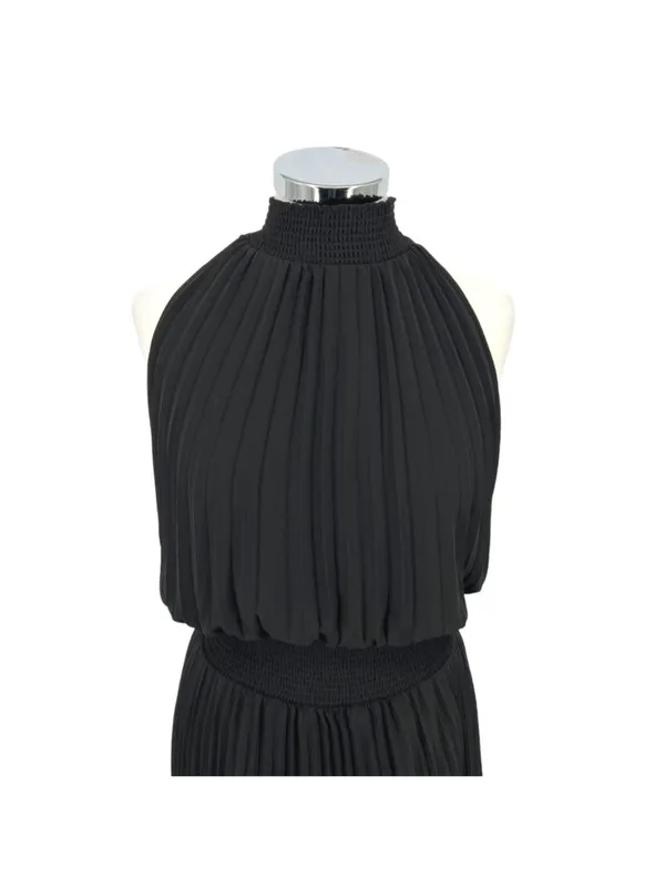 Halogen Pleated Sleeveless Cocktail Party Dress Black Size Large NWOT - Image 2