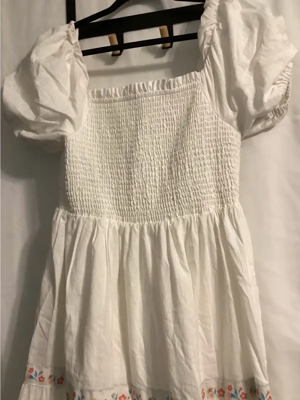 Rachel Zoe Puff SleeveTiered smock Dress Floral Embroidery Cottagecore,Romantic - Image 3