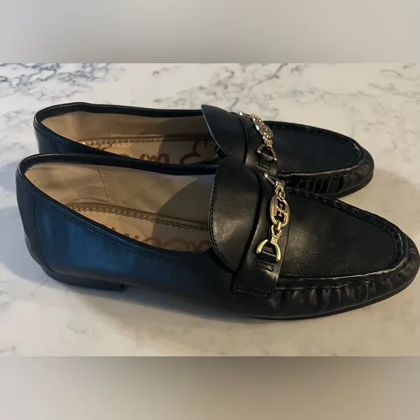 Sam Edelman Women's Lucca Moc Toe Leather Loafer Flats Black Size 9 EUC - Image 7