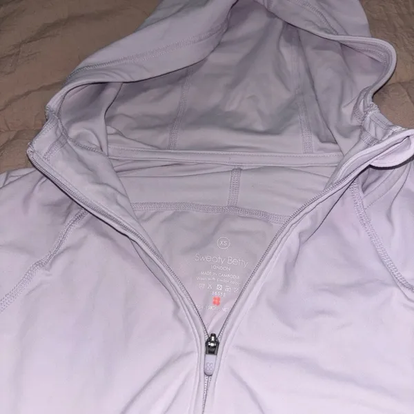 Sweaty Betty Lavender Hooded Zip Up Athletic Jacket Running Workout Activewear - Image 5