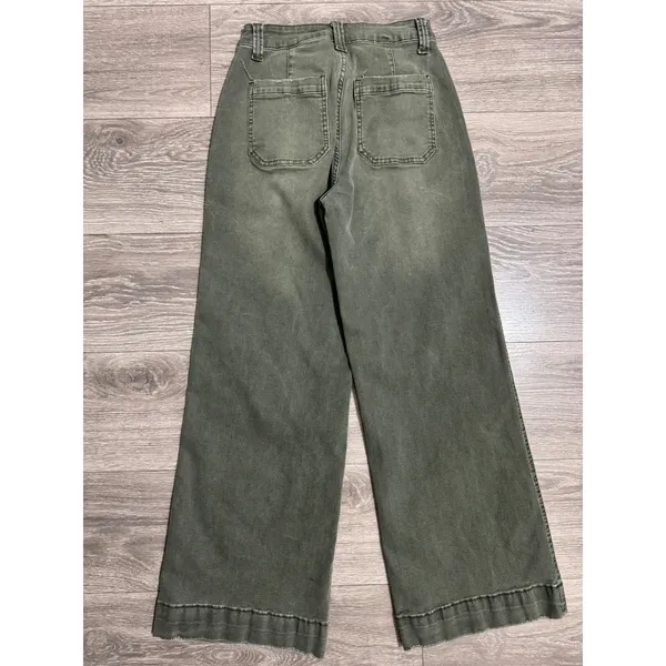 Womens High Rise Wide Leg Utility Pants 24x29 Faded‎ Olive Green Size M Gorpcore - Image 2