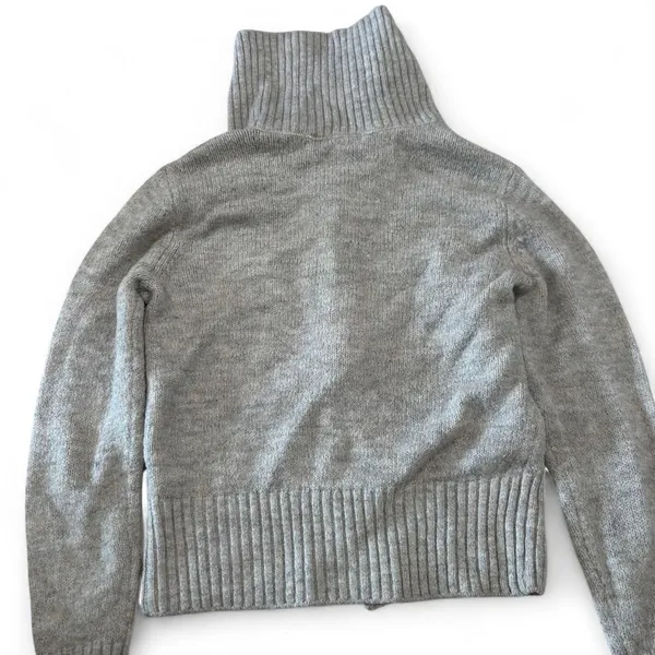 Janabelle Oatmeal Cable Knit Zip Up Cardigan Sweater Gray Size XS - Image 6