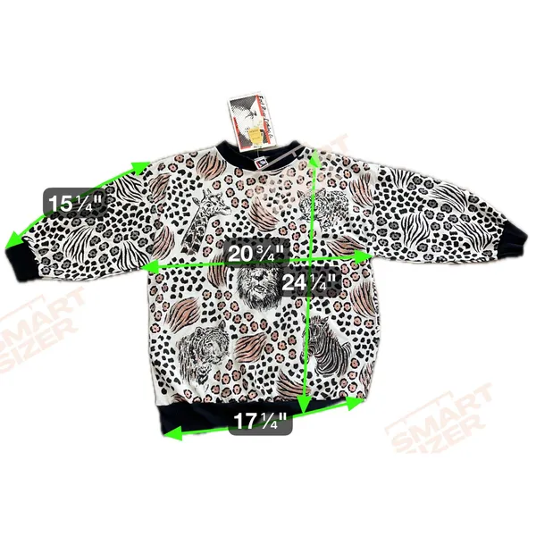 NWT True Vintage Glitter‎ Animal Print Sweatshirt M 80s Glam Retro Rock Bling - Image 6