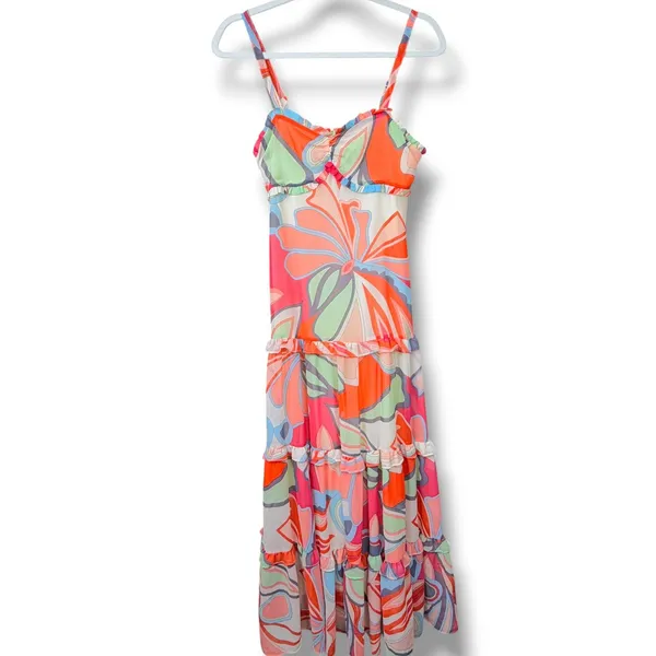 NEW Alexis x Target Limited Edition Multi Floral Vibrant Tiered Maxi Dress XXS - Image 6