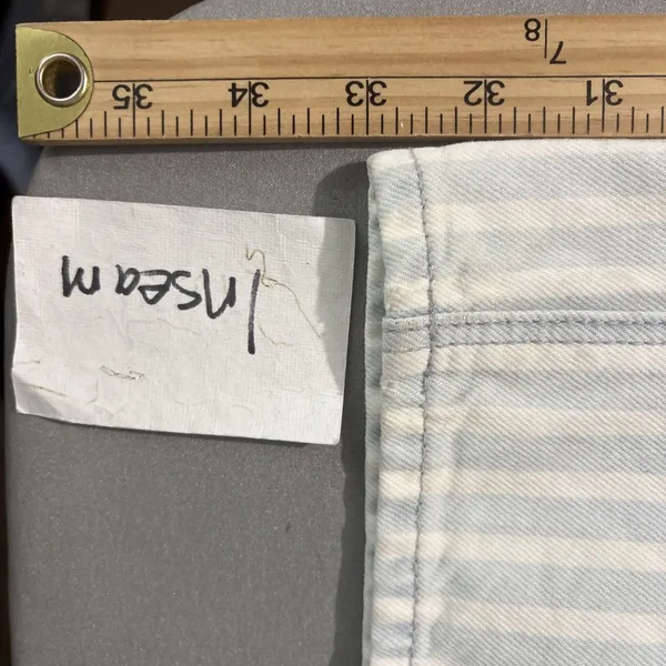American Eagle Outfitters Tomgirl Jeans Size 6 X Long Blue White Striped Denim - Image 14