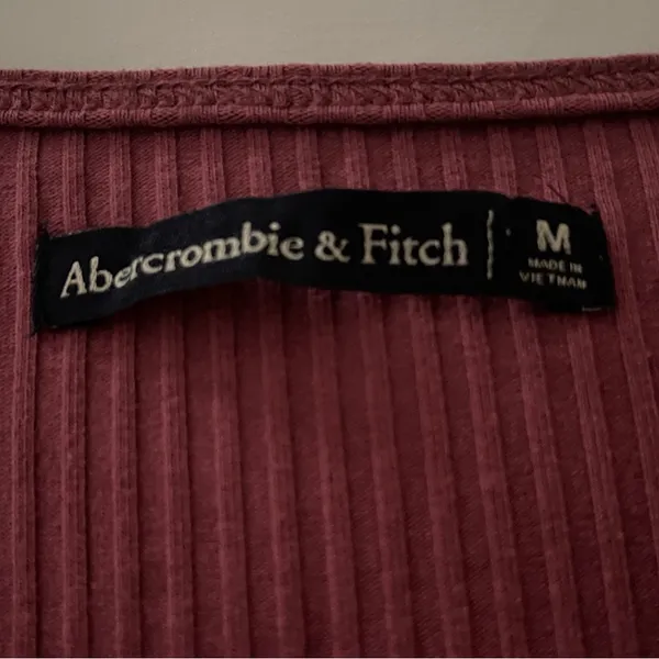 Abercrombie & Fitch Dark Pink A-Line Mini Dress V-Neck Short Sleeve Casual - Image 4