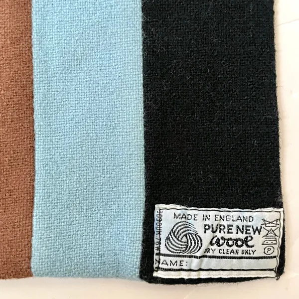 Vintage Pure New Wool Colorful Striped Reversible Muffler Scarf Made in England - Image 3