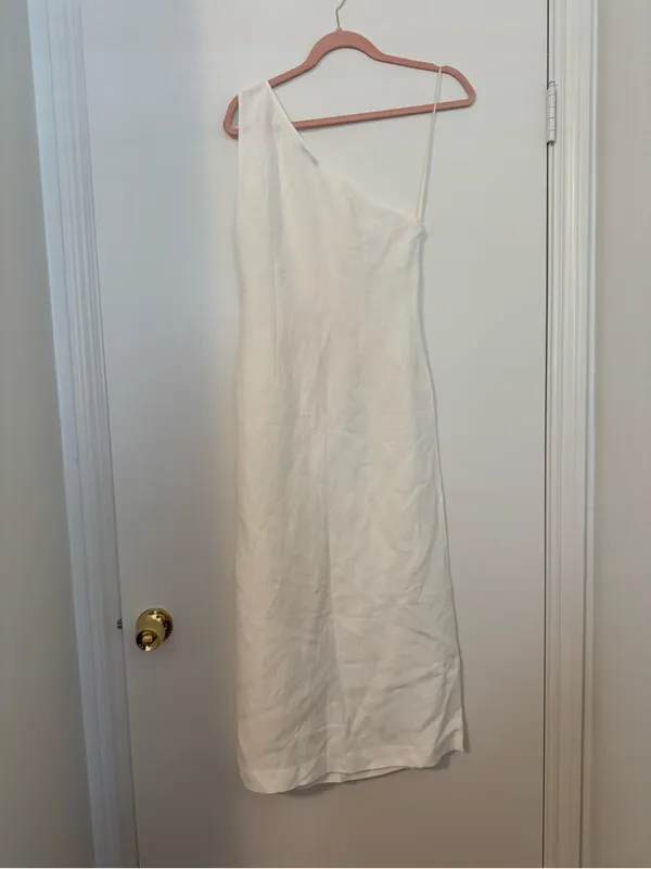 NWT Madewell One-Shoulder Midi Dress in Lighthouse White Size 2 - Image 10