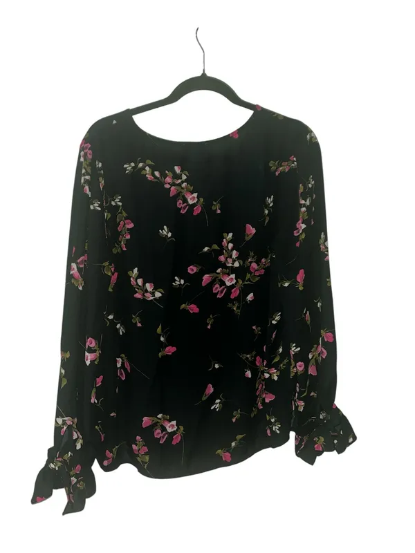 CeCe Long Sleeve V-Neck Tie-Sleeve Floral-Print Blouse - Image 2