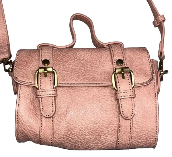 Anthropologie Aidy Pink Faux Leather Barrel Bag - Image 4