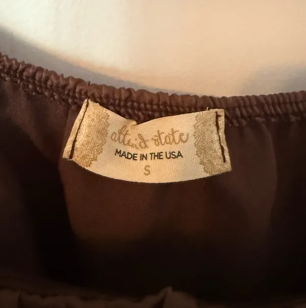 Altar'd State Brown Satin Crop Top - Image 3
