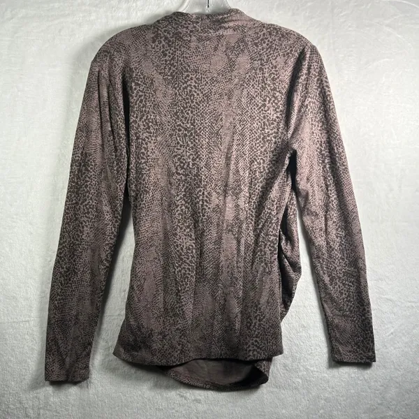 Ann Taylor‎ Womens Long Sleeve Wrap Snake Print Shirt Top Size Medium - Image 2