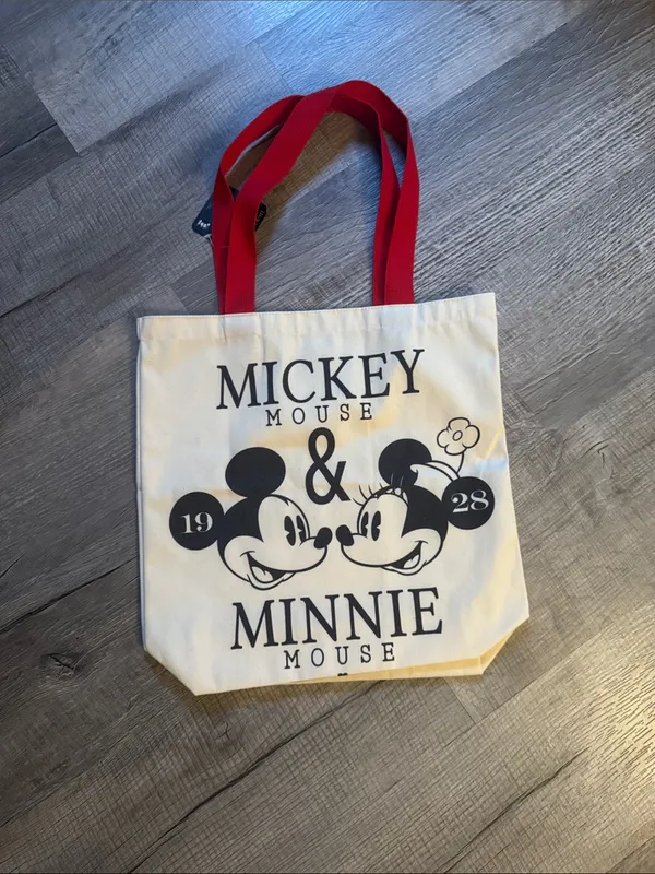 Disney Minnie & Mickey Canvas Tote with Red Handles - Image 3
