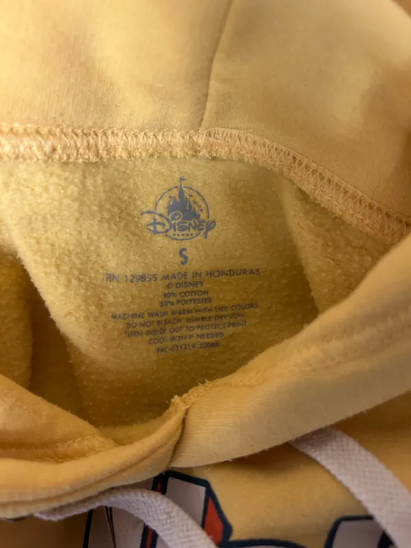 Walt Disney World Hoodie Butter Yellow Disney Parks Retro Graphic Size Small - Image 6