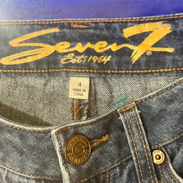 Seven7 High Rise Tapered Skinny Jeans Vintage Wash | Premium Cotton Denim Sz4 - Image 2