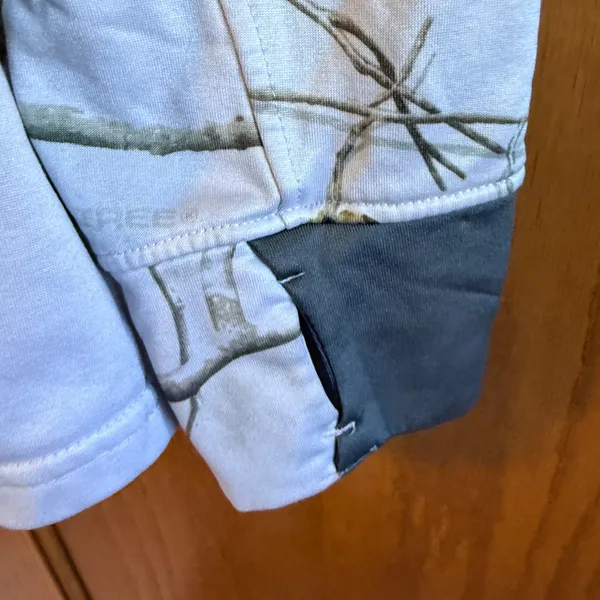 Realtree APC Camo Quarter Zip Pullover Womens‎ Large White Grey Fleece Lined M/L - Image 5