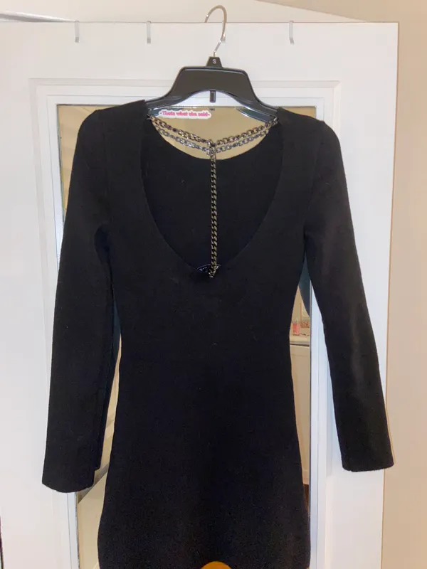 Black Long Sleeve Mini Dress - Image 2