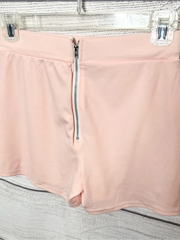 Pink Pearl Two-Piece Set Embellished Off Shoulder Crop Top & Shorts Size Small - Image 10