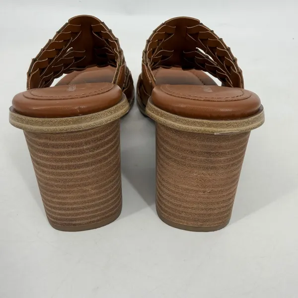 Marc Fisher Melita Brown Woven‎ Block Heel Sandals Womens 8M Casual - Image 3